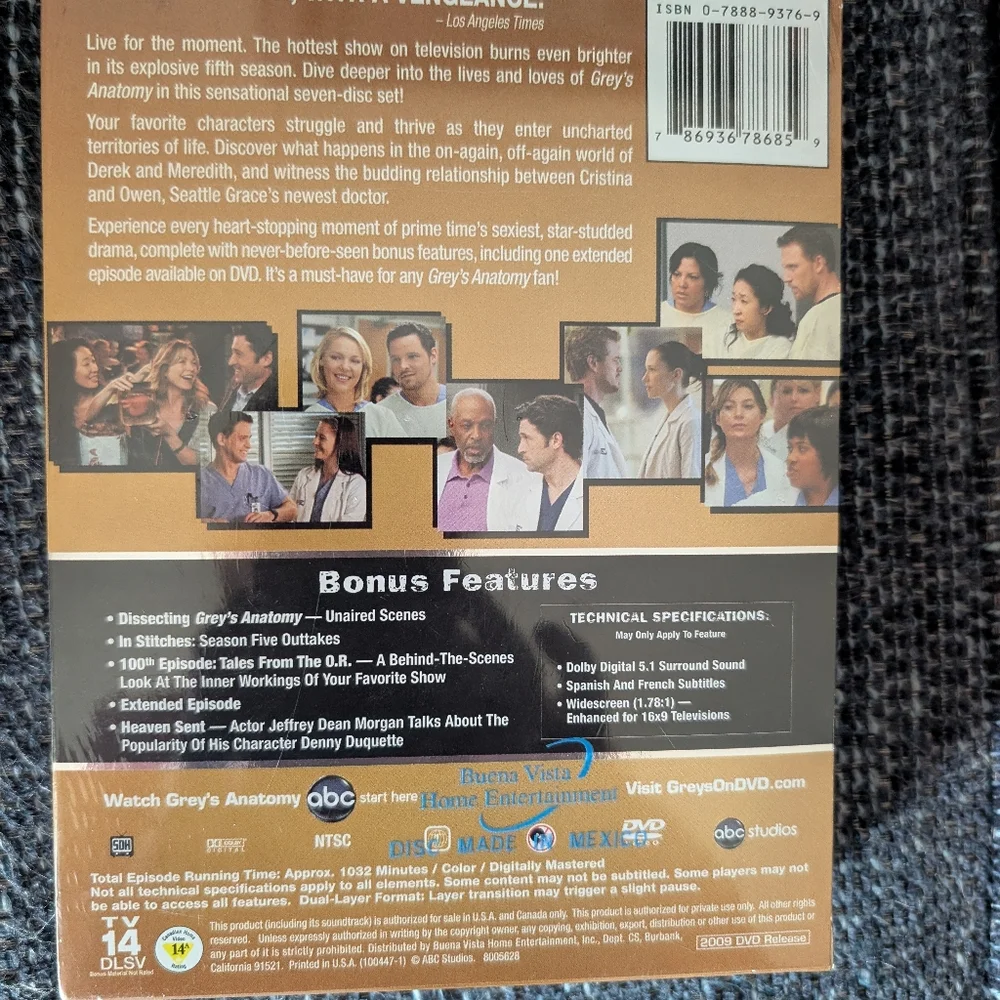 Grey's Anatomy Complete Fifth Season DVD Set